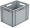 BiGDUG Euro Stacking Boxes - Heavy Duty Euro Containers Storage Box - Stackable Warehouse Crates (x8 Grey 290h x 300w x 400d mm)