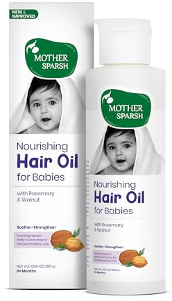 Mother Sparsh Ayurvedic Baby Hair Oil with 21 Herbs & Oils for Babys Tender Scalp & Hair, 100 ML