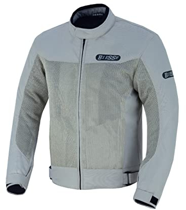 BI ESSE Giacca Moto Estiva Traforato interno Impermiabile Sfodrabile Con Protezioni livello A (IT, Testo, M, Regular, Regular, GRIGIO)