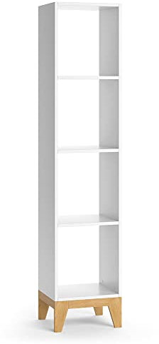 Vicco Kinderregal Weiß/Eiche Malia - 35x160x30 cm hergestellt aus Spanplatte - Bücherregal ideal fürs Kinderzimmer, funktionale Ordnung für kleine Räume