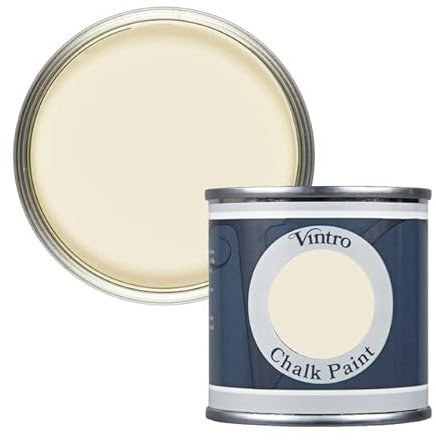 Vintro Paint | Cream Chalk Paint | Furniture Paint | Shabby Chic | Ultra Matt Finish | 125ml (125ml, Buckingham - Cream)