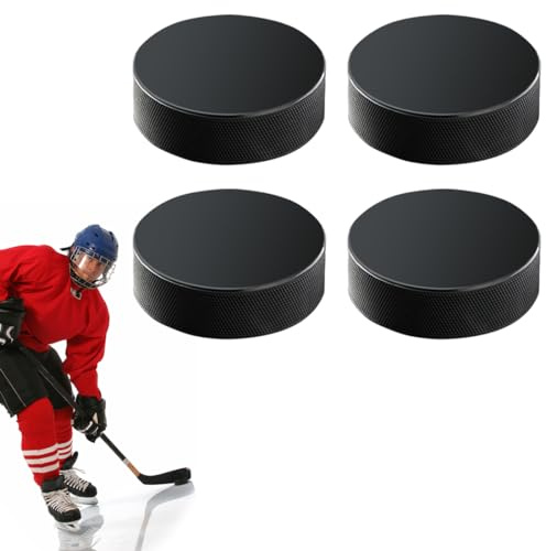 GRKB Hockey 4 Packs de palets de Hockey sur Glace Palet en Caoutchouc pour compétition de Hockey sur Glace