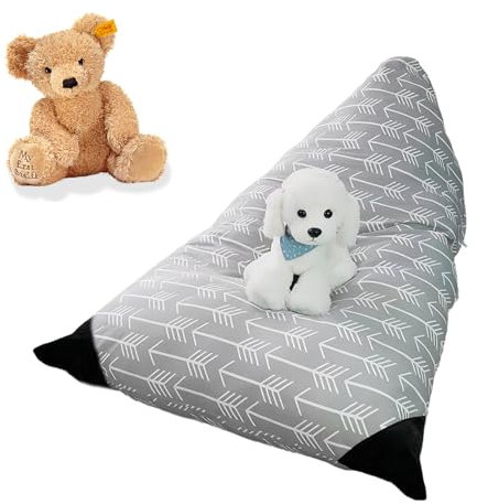 HoaaiGo 1 Pack Stuffed Animal Storage Bean Bag Chair for Kids Children Teens Adults, Extra Large Stuffed Plush Toys Storage Organizer Bag Seat with Zipper, Cover Only