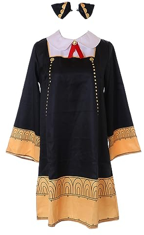 Kawaii-Story MN-229 Vestido negro de 4 piezas Cosplay para mujer Disfraz para Anya Forger Spy Family (XXXL)