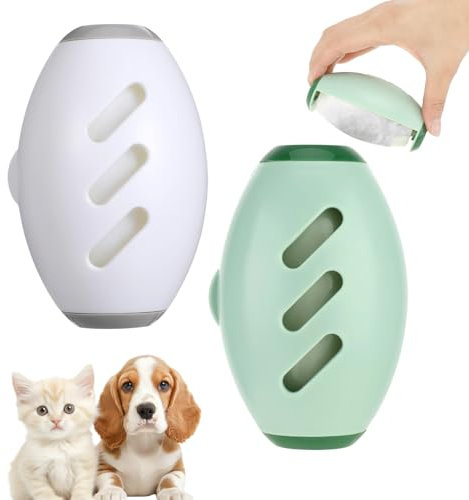 2 Pcs Rouleau de Peluche Réutilisable, Rouleau Adhésif Lavable pour Poils d'animaux & Vêtements, Boule Anti-Peluche Super Adhésive, Nettoyeur Portable pour Textiles (Vert + Blanc)