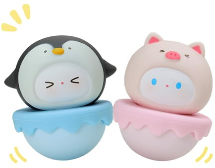 WOUYTPE 2 Stück Stehaufmännchen Pinguine und Kleine Schweine, Stehauf Dekoration, Stehaufmännchen Baby, zur Verwendung zu Weihnachten, im Wohnzimmer usw., um Die ästhetik zu Verbessern