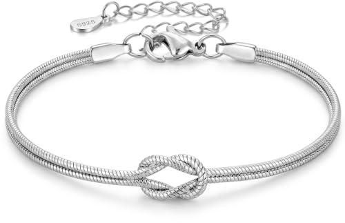 1 Pezzo 1PC Bracciali Coppia Bracciale Amicizia Bracciale Donna Argento 925 Bracciali Amicizia Donna, Braccialetti Nodo D'amore, Regali di Coppia, Regalo Amica, Regalo Fidanzato,San Valentino Per Lei