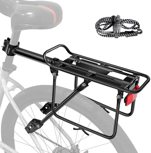 Mimoke Gepäckträger Fahrrad hinten für 26–29 Zoll Mountainbike – aus Aluminium, bis 30 kg belastbar, Fahrradträger MTB Hinterrad, schnell montierbar, Stabiler Fahrrad Gepäckträger