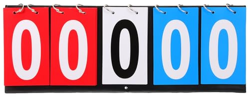 Mikikit Marcador Portátil de Mesa Abatible 5 Dígitos para Baloncesto, Tenis y Fútbol, Tablero de Puntuación Profesional Resistente y Fácil de Usar para Competiciones Deportivas