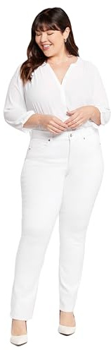 NYDJ Women's Misses Marilyn Straight Denim Jeans, Straight Leg, Optic White, 10