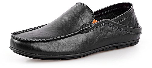 rismart Hombre Conducción Ponerse Comodidad Cuero Mocasines Zapatos