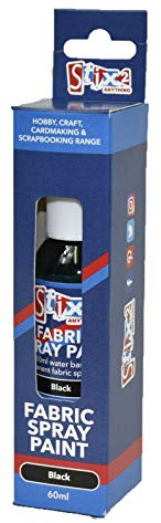 Fabric Fashion Spray Paint Permanent Art & Craft T-Shirt Textiles Assorted Colours (Black)