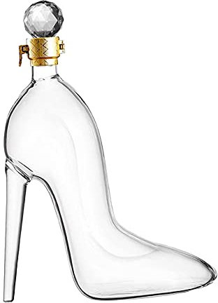 perfk Chaussures à Talons Forme Decanter Luxueux Cristal Merlot Rhum Bouteille de Vin Distributeur d'alcool