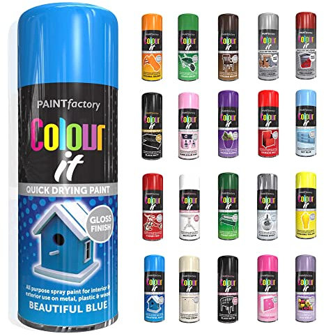 SCHNAZZ 1 x All Purpose Beautiful Blue Aerosol Spray Paint 400ml Fast Dry, Quick Drying Spray and Excellent Coverage for Wood, Metal, Plastic, Glass and More