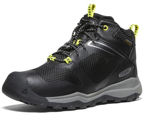 KEEN Wanduro Mid Height Waterproof Easy on Durable Sneaker Botte de randonnée, Noir/argenté, 38 EU