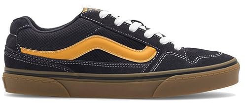 Vans Men's Caldrone Sneaker, Suede Gum Charcoal Yellow, 9.5 UK