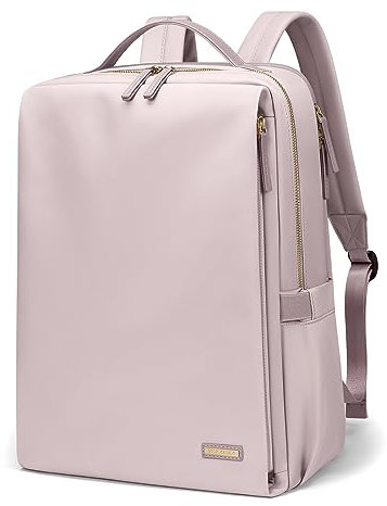 Sac à Dos élégant Pour Ordinateur Portable Pour Femme, Approuvé Par Les Compagnies Aériennes, Voyage, Travail, école, Sac à Dos Décontracté Pour Ordinateur Portable de 15,6 Pouces (Gris Rose)