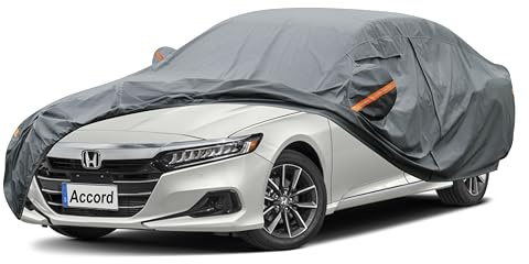 GUNHYI Premium Car Cover Custom Fit Honda Accord (1990-2025), 16 Layers Heavy Duty Car Cover Waterproof All Weather with Zipper Door for Sun Rain Snow Dust Uv Protection