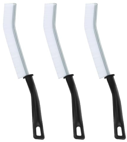 EDATOFLY 3 Piezas Cepillo Limpieza Grietas, Cepillo para Limpieza de Grietas Cepillo Limpieza Espacios de Cerdas Duras Cepillo para Juntas Cepillo de Limpieza de Huecos (Blanco)