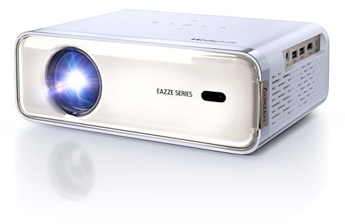 [NetfIix Officially & DoIby Audio] Aurzen Eazze D1 4K Supported Smart Projector with Auto Focus & Auto Keystone, 50% Zoom, HDR 10, 60Hz Portable Projector for iOS/Android/USB/TV Stick,Gold