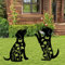 2pcs Iron Dogs Garden Statues - Silhouette Metal Decorations, Outdoor Statues, Lawn Decor for Grassland, Black Lab Gifts