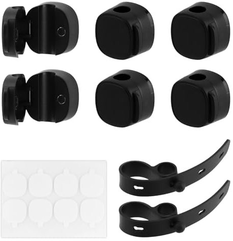 Lot de 6 supports de câbles, clips de gestion des câbles, pinces à ressort autocollantes, organiseurs de câbles pour bureau/mur, gestion des câbles (noir)