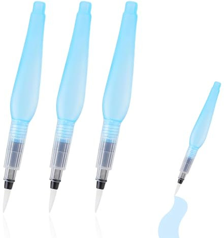 Pincel para acuarelar con depósito de agua, 3 pinceles de agua rellenables para pintar con acuarelas, calligrafia y handlettering, Brush pens pincel acuarela, Pincel de agua