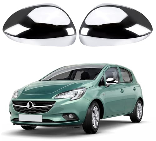 Opaltool 1 par de cubiertas de espejo retrovisor de coche de repuesto para O-pel Corsa D O-pel Corsa E 2006-2019, tapas de espejo exterior cubiertas de espejo lateral, izquierda y derecha