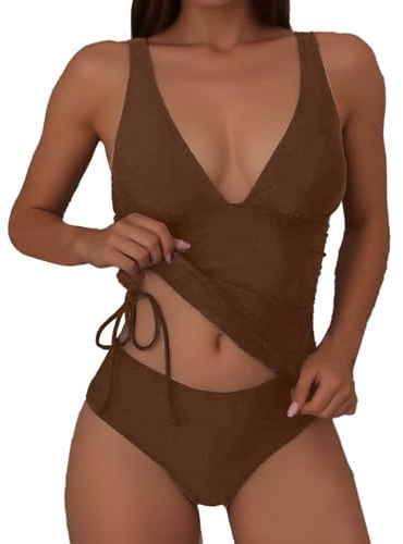 Ensembles Maillots Deux Pièces Femme Maillot'de Bain De Maillot Grande Taille String Sexy Culotte e Bikini Bustier Tanga Ado Fille Noir 2 Bikinis