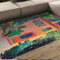 LANDERSION Skurrile Gartenhaus Bereich Teppiche Helles abstraktes Haus umgeben von Pflanzen Blumen Indoor Rutschfester Teppich für Eingangsflure 60x120cm