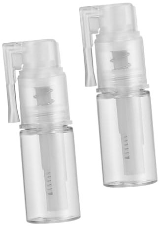 VICASKY 2pcs Refillable Transparent Powder Spray Bottle for Hair Cosmetics Plastic Applicator for Salon Travel Use Even Distribution Nozzle