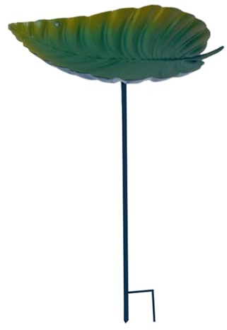 BUBEFSKD Comederos De Baño Aves Hierro para Exteriores Decoración Jardín con Forma Hoja Suelo para Baño Alimentación Pequeño Cuenco Alimentación