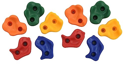 Ziaphsol Piedras de escalada STK. de polietileno, multicolor, para pared de escalada al aire libre en el jardín, adecuadas para niños de hasta años, con tornillos para equipos de juego y andamios de