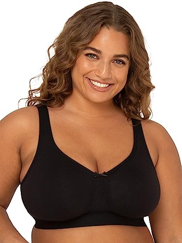 Fruit of The Loom Soutien-Gorge en Coton sans Armatures pour Femme, Teinte Noire, 110D
