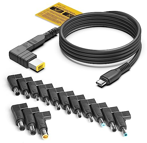 KFD 100W USB C auf DC Stecker Ladekabel Stromkabel DC-in Hohlstecker für Laptops Lenovo, HP, Dell, Acer, Asus, LG, Samsung, Sony, Medion, 20V 7,9x5,5mm Type-C Smart Convert Cable Netzteil Ladegerät