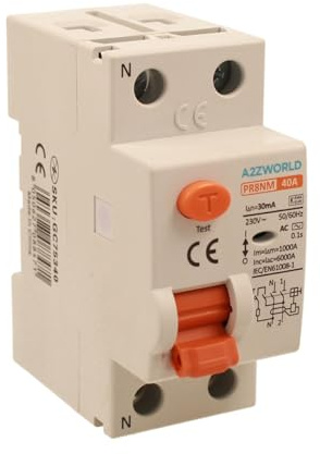 ZOREI Interrupteur différentiel pur 2P 2 pôles 6 kA 30 mA 220 V, RCCB 2P 30 mA C40 40 A, 2 modules DIN