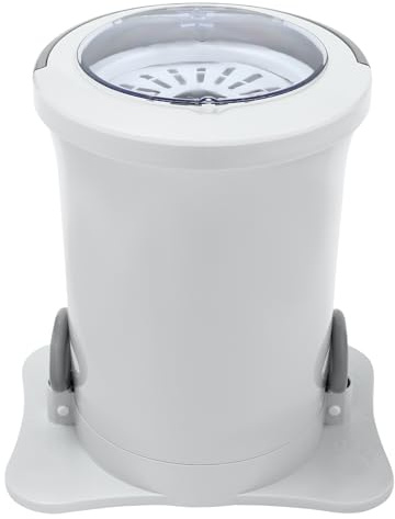 Bärbar fotmanövrerad tork, mini manuell torkmaskin, bärbar enkelbadkarstorkare maskin, handmanövrerad mini kompakt centrifugeringstork, 3,17 gal manuell dragning sladdtork (3,17 l vit))