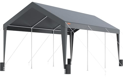 VEVOR Zeltgarage Garagenzelt Lagerzelt Carport PE 3x6x2,8m Grau