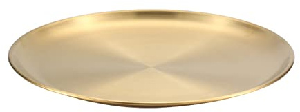 Plateau de séparation sans feuille avec couvercles – Lot de plaques à pizza rondes en acier inoxydable pour pizza, tarte, gâteau, cookies, four 22,9 x 33 cm (doré, C)