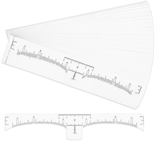WeddHuis 50 stencil per sopracciglia, righello per sopracciglia, adesivo traslucido, modella e posiziona la lunghezza delle sopracciglia