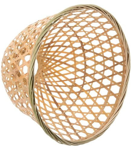 OSALADI Lampenschirm aus Bambus Solarleuchten für den Garten LED Lichter Lüfter büro dekoration office decoration hängender Lampenschirm gewebter Pendelleuchtenschirm Bambus weben