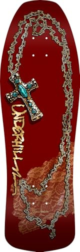 Powell Peralta Ray Underhill Cross Reissue Skateboard Deck, Burgundy/Gold Foil, 9.9 x 31.03