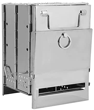 Generic Pavillon en Bois, Poêle à Bois Poêle en Acier Inoxydable avec Design Pliable pour le Camping en Plein Air