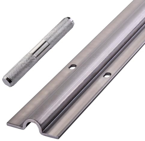 SOTECH Rail au sol pour porte roulante avec roulettes (R10) Rail | de roulement 1000 x 55 x 15 mm en acier inoxydable, avec goupille de connexion pour porte coulissante