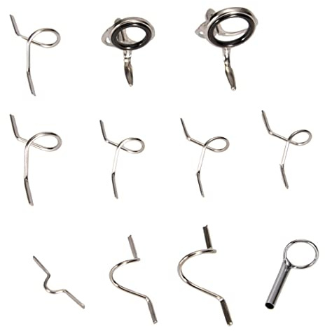 Pineeseatile Línea guía de Pesca con Mosca, Juego de guías de caña de Pescar, Anillo de Serpiente Duro, Kit de reparación de Puntas de guía de caña de Pescar para Uso Diario