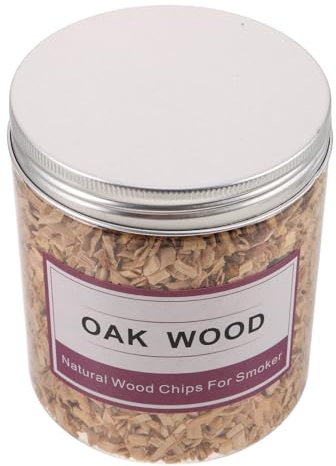 GALPADA Astillas de Madera de Roble para Ahumar, 130-140 G Medio Tamaño en Frasco, Virutas Naturales para Barbacoa y Cocina al Aire Libre, Ideales para Ahumar Carnes y Cócteles