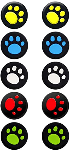 5 pares de tapas de agarre para pulgar, controlador de juego, bonita garra de gato, pata de gatito, cubierta de analógico, Joystick de silicona para cubierta de, Joystick de silicona