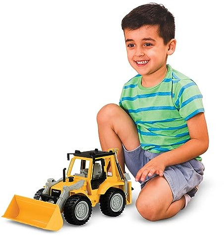 Driven 2-in-1 Bagger und Schaufellader Frontlader Radlader 45 cm groß Töne, Geräuschen Baustelle LKW Spielzeug für Kinder Spielzeug ab 3 Jahren