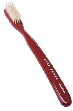 Acca Kappa Vintage Red Toothbrush Medium Nylon Bristles Retro-Style Ergonomic Handle