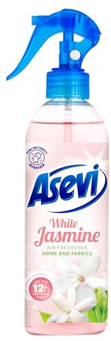 Asevi Air Freshener Spray, Air Fresheners for the Home, Room and Fabric Freshener, 400ml, White Jasmine